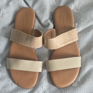 LC Lauren Conrad Beige and Tan Sandals